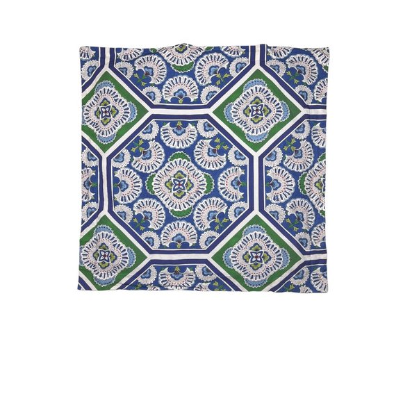 Pottery Barn Other - Pottery Barn Cotton Pillow Euro Sham 26x26 inch 66x66 cm Blue Green Floral